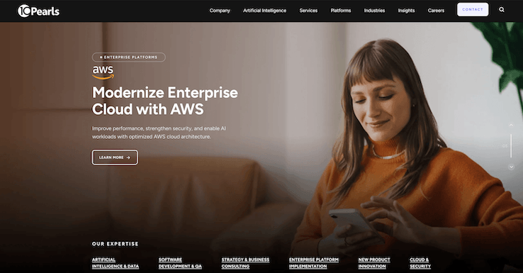 10pearls homepage software development company