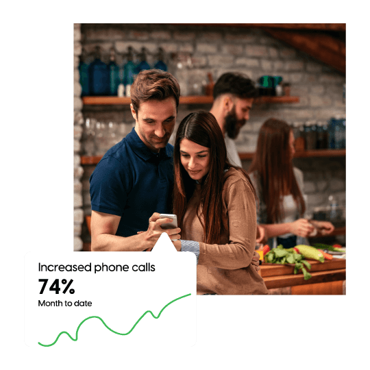 a couple looking at their phone