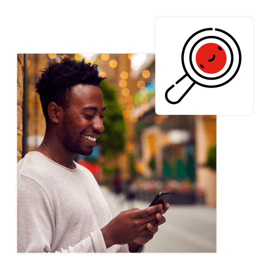 a man checking his social media account