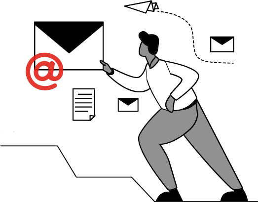 illustration of a person sending an email