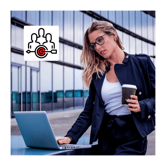 woman sending an email newsletter