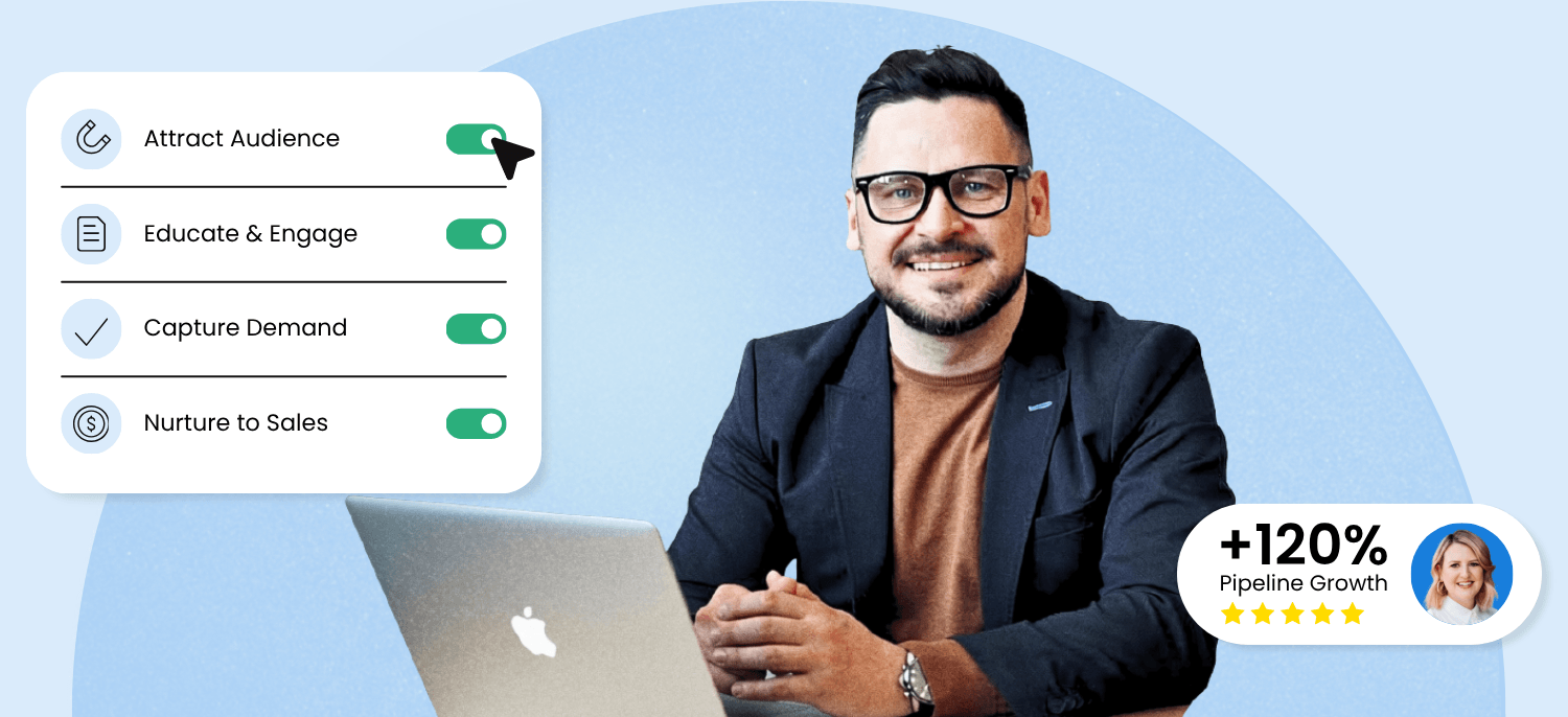 B2B demand generation system combining SEO, paid media, content, email, and ABM to build a consistent sales pipeline
