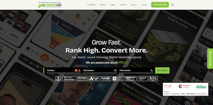 coozmoo homepage houston digital marketing agency