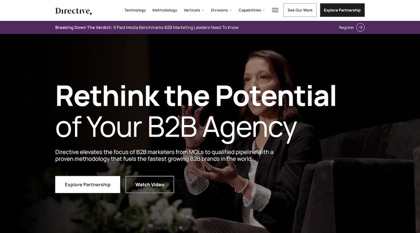directiveconsulting homepage b2b saas performance marketing agency