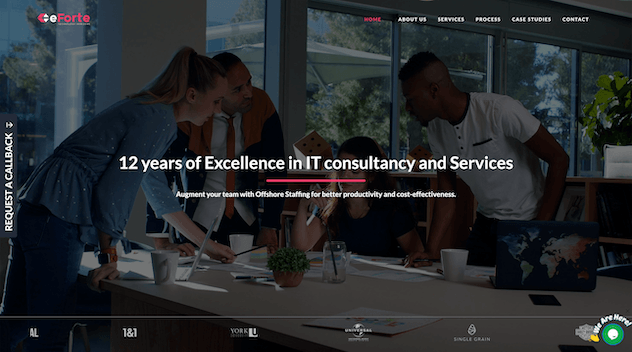 eforte homepage houston web design agency