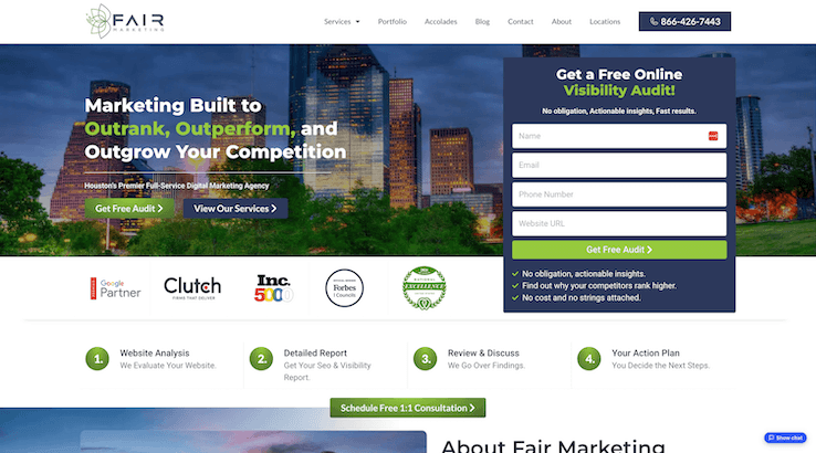 fairmarketing homepage houston hubspot marketing agency