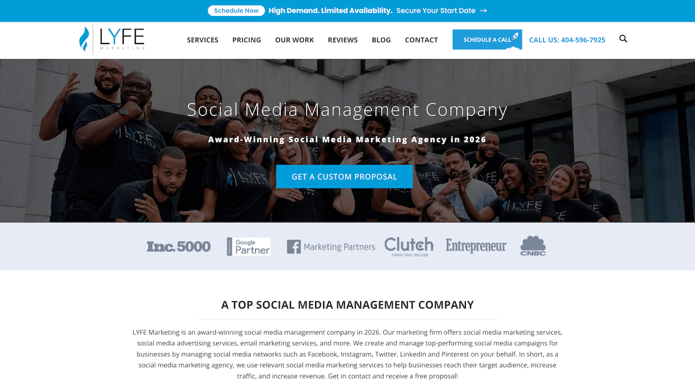 lyfemarketing homepage social media marketing agency atlanta