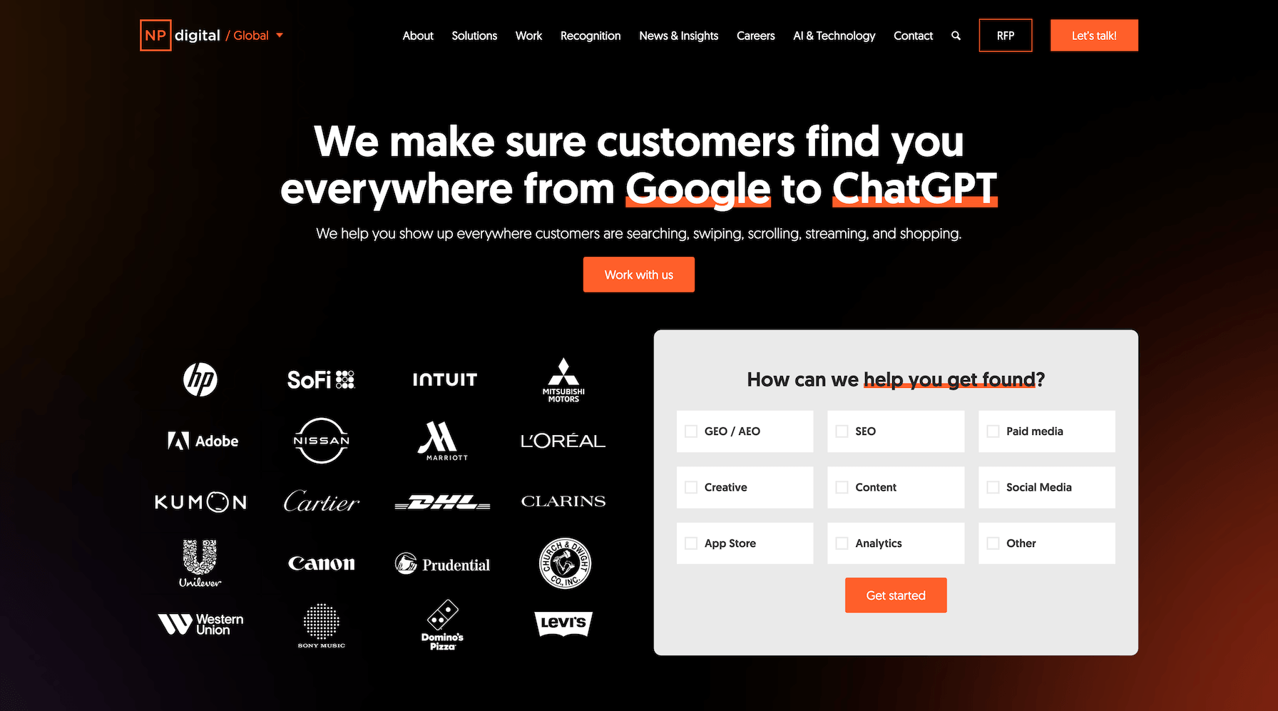 npdigital homepage global digital marketing agency