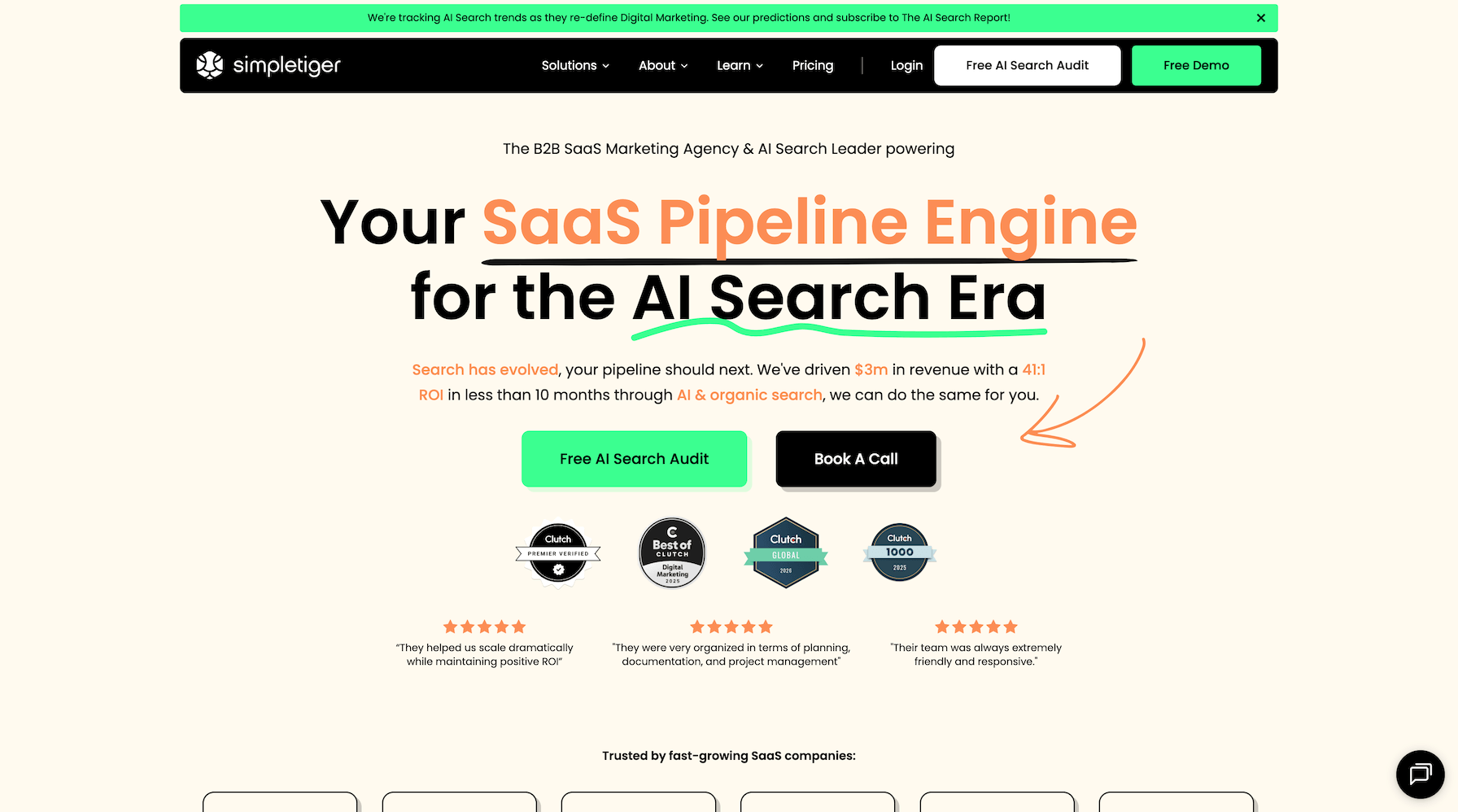 simpletiger homepage saas seo agency