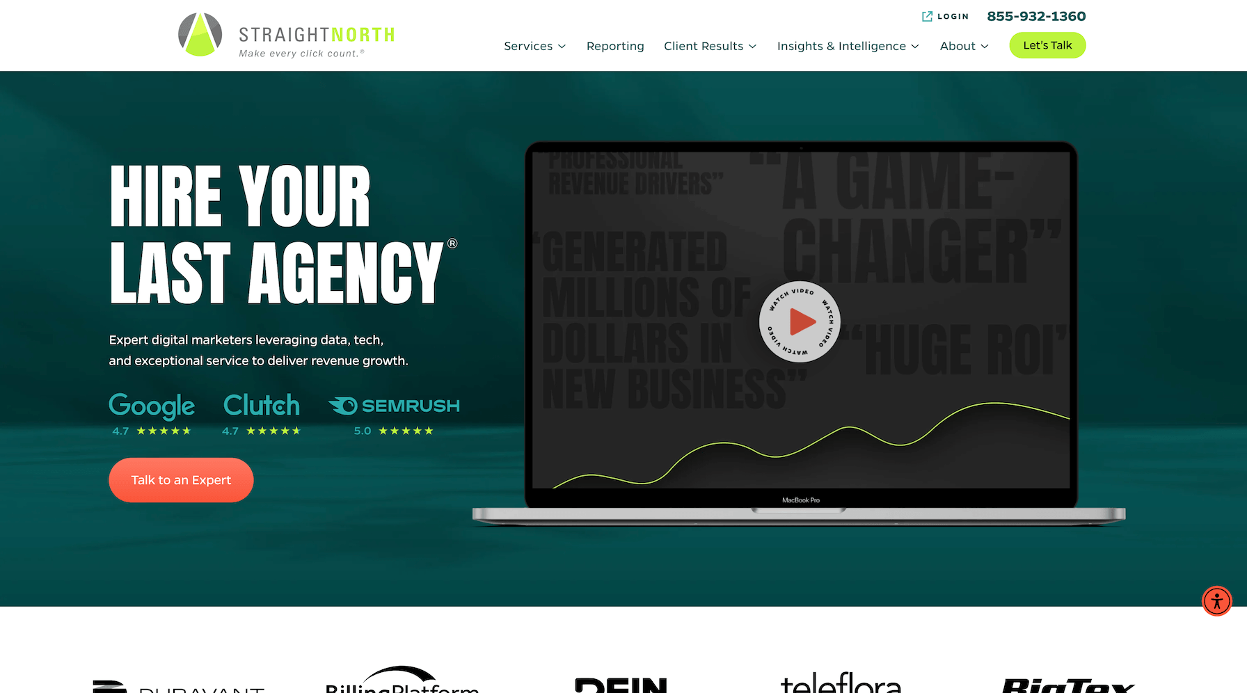 straightnorth homepage lead generation agency chicago