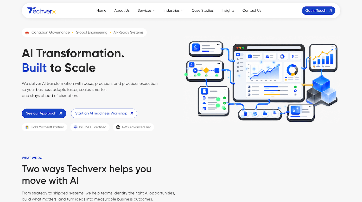 techverx homepage software development company