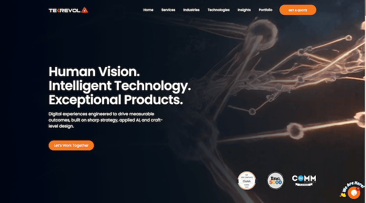 tekrevol homepage mobile app development company