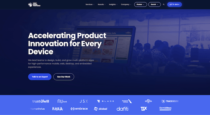verygoodventures homepage flutter app development company